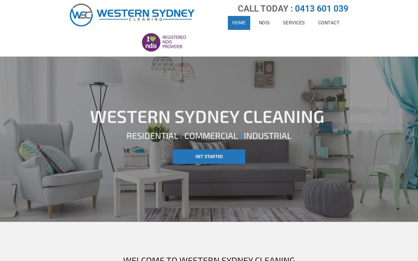 Western Sydney Cleaning desktop homepage